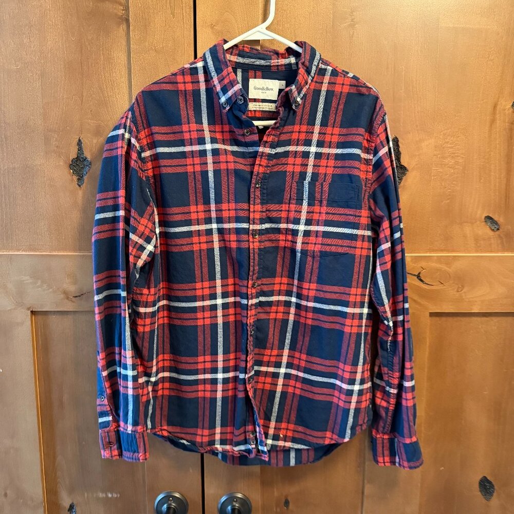 Goodfellow Standard Fit Light-weight Flannel Longsleeve Casual Shirt Mens L